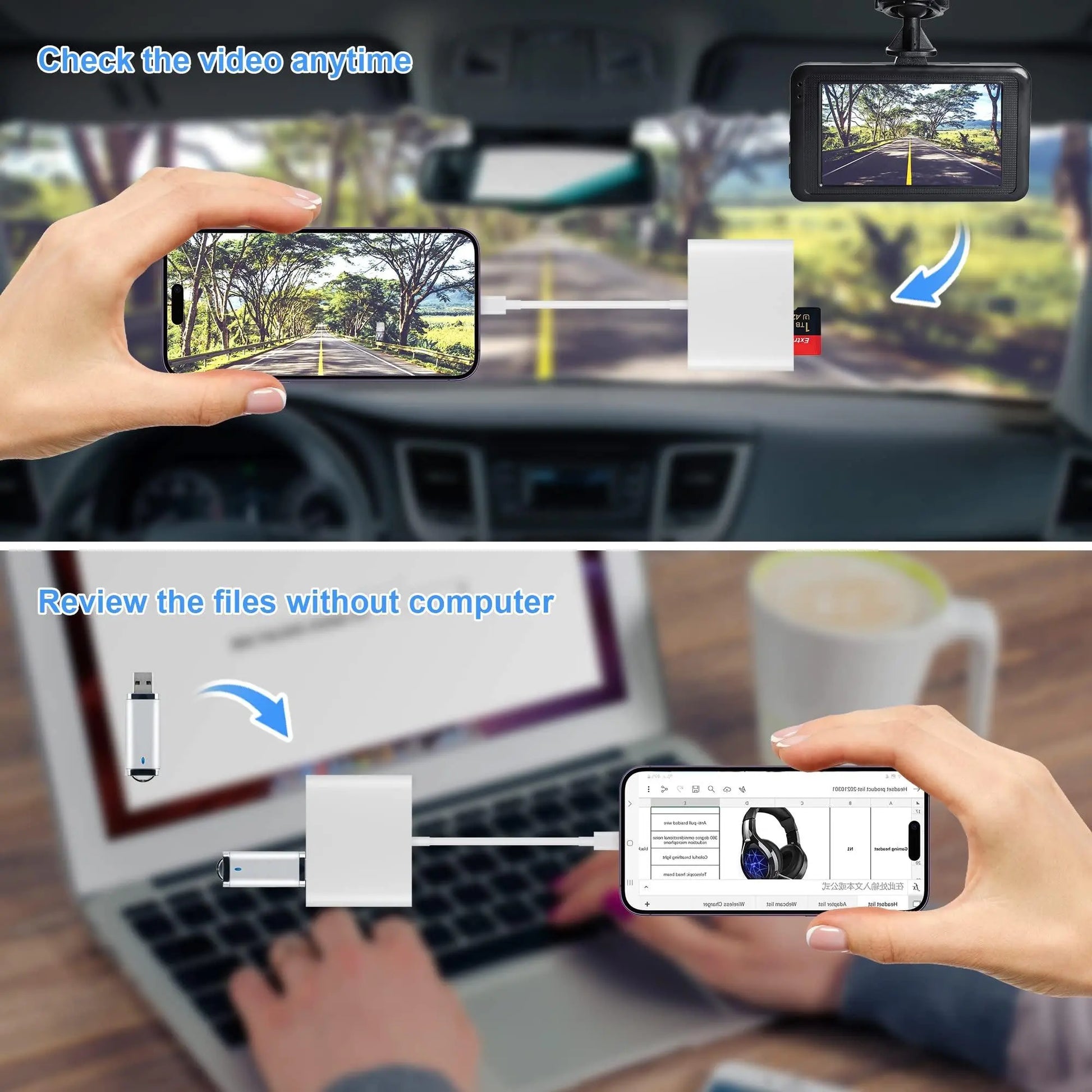 SD Card Reader OTG Adapter for Iphone and Ipad, Memory Card Reader with USB Camera Adapter, Plug-And-Play SD Card Viewer for Trail Cameras #GLOBAL PICKS