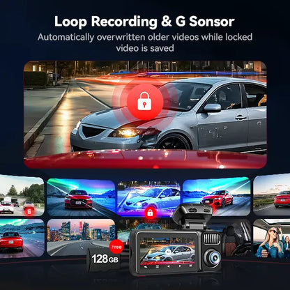 REDTIGER F17 Elite 4K 3-Channel Dash Cam with STARVIS 2 IMX678 & IMX675, 128GB Card, Full Night Color, 4K+2.5K+1080P Front Rear Inside, Touch Screen, Voice Control, 5Ghz Wifi 6, GPS, HDR, 24 Hours Parking Mode, Car Rvibes, Car VLOG,