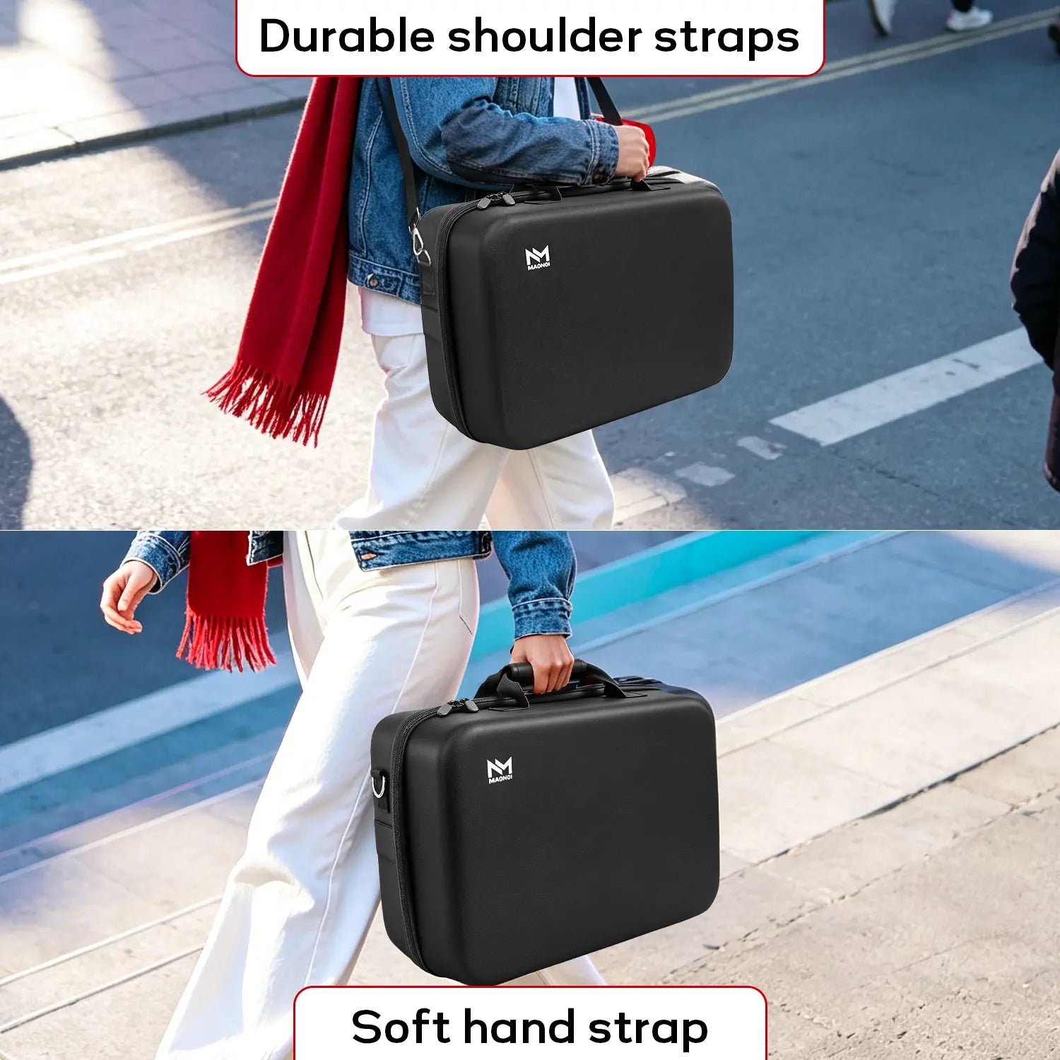 PS5 Carrying Case Hard Shell, Waterproof Shockproof Dustproof Travel Bag for PS5 & PS5 Slim with Removable Divider, Large Capacity Holds Console Controller Headset Game Discs Cables, EVA Portable Storage Essential Gift for Gamers