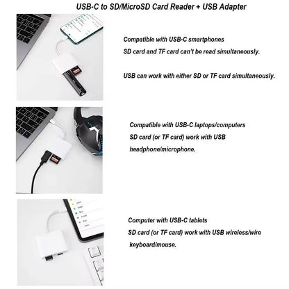 SD Card Reader OTG Adapter for Iphone and Ipad, Memory Card Reader with USB Camera Adapter, Plug-And-Play SD Card Viewer for Trail Cameras #GLOBAL PICKS