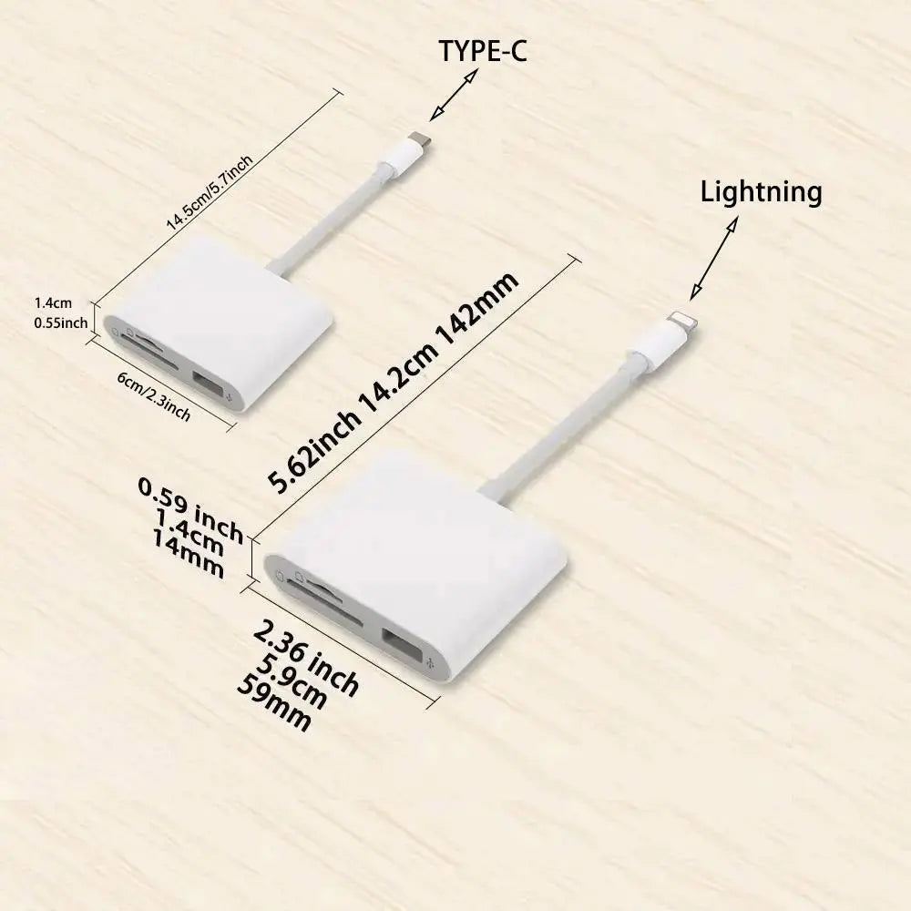 SD Card Reader OTG Adapter for Iphone and Ipad, Memory Card Reader with USB Camera Adapter, Plug-And-Play SD Card Viewer for Trail Cameras #GLOBAL PICKS